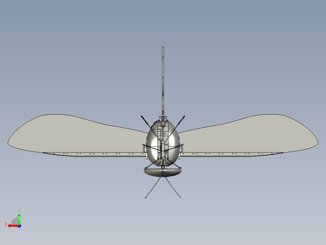 黄蜂扑翼机机械后视图