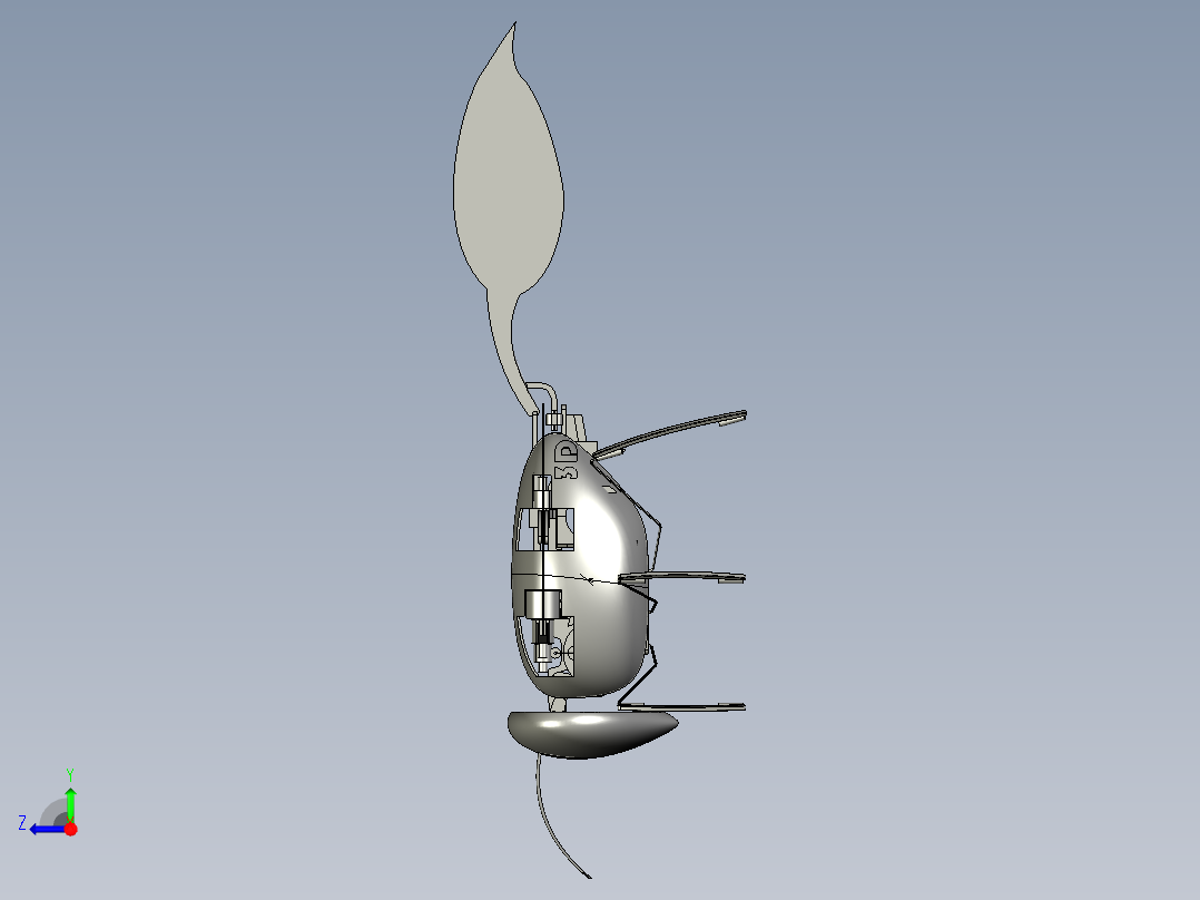 黄蜂扑翼机机械右视图