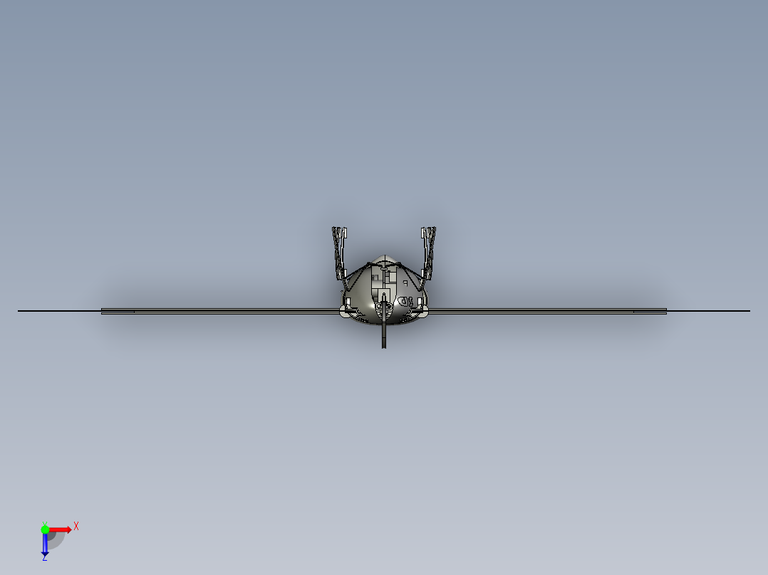 黄蜂扑翼机机械俯视图