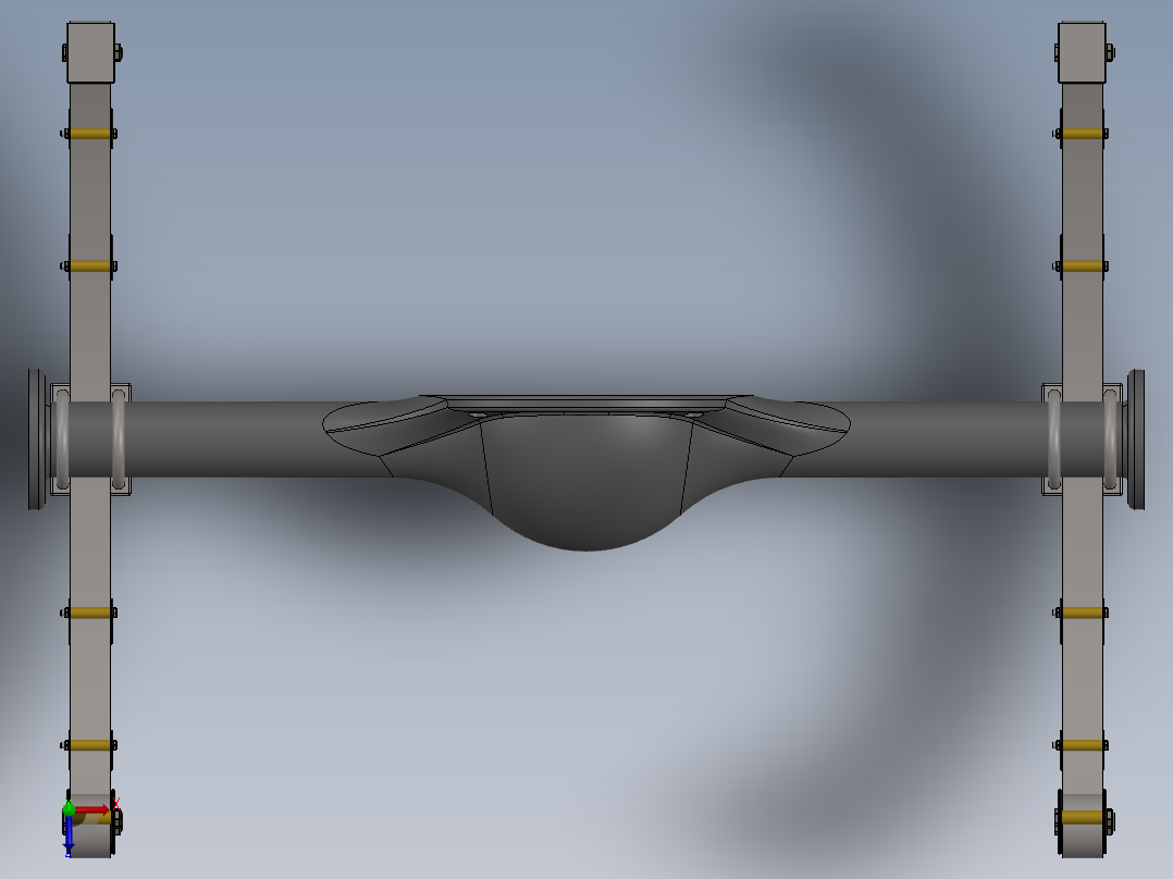 钢板弹簧悬架俯视图