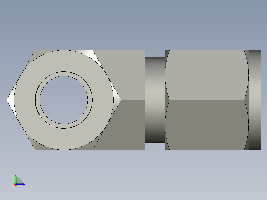 卡套式工业通用硬管接头8_mbu-s左视图