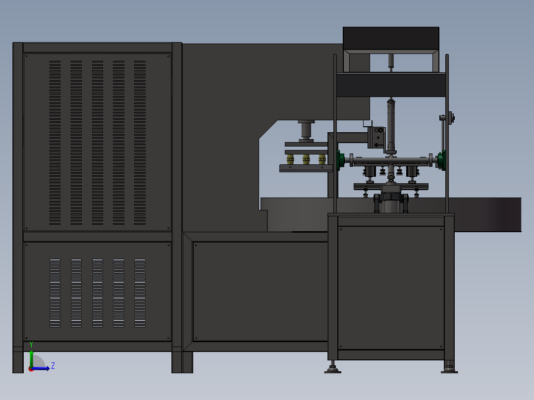 全自动吸塑包装机(自动放纸卡_包装_取料)左视图