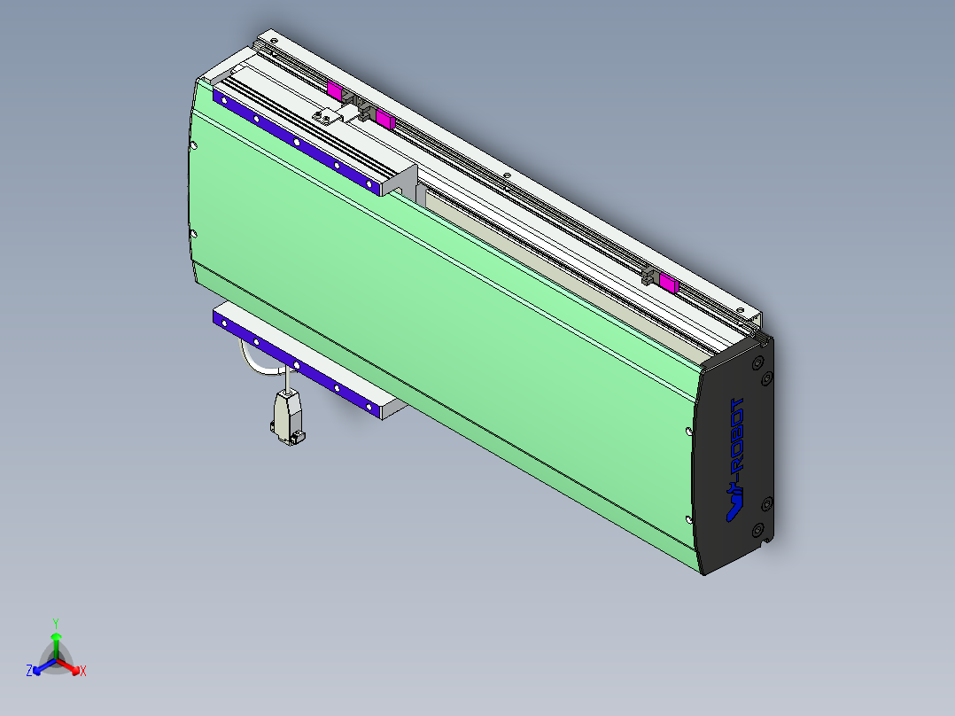 威洛博VL系列直线电机模组-VL22H3-S350正等轴测图