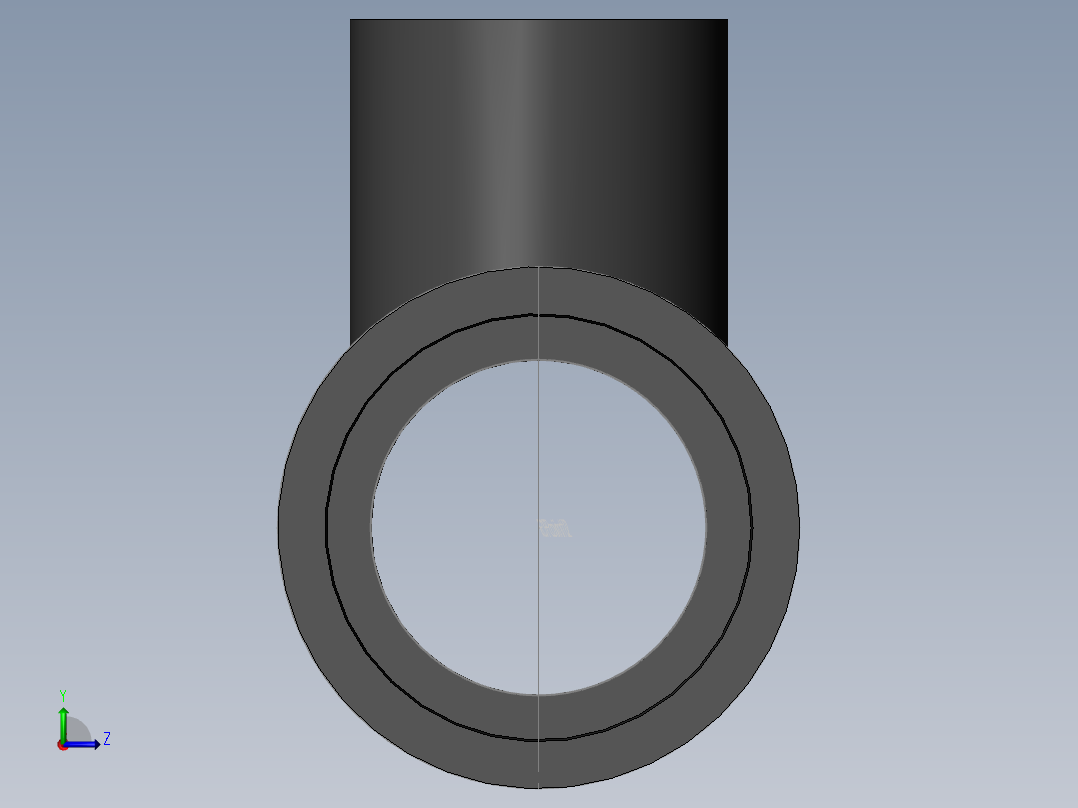 PVC管件-1.5x1in R-Tee前视图