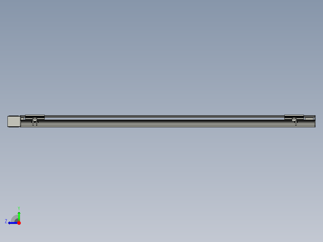 直线模组LHB17-L40-S2000-R(B)设计图纸右视图