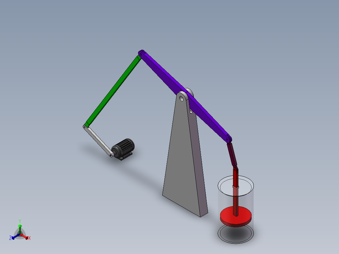 蒸汽机连杆机构模型与仿真正等轴测图