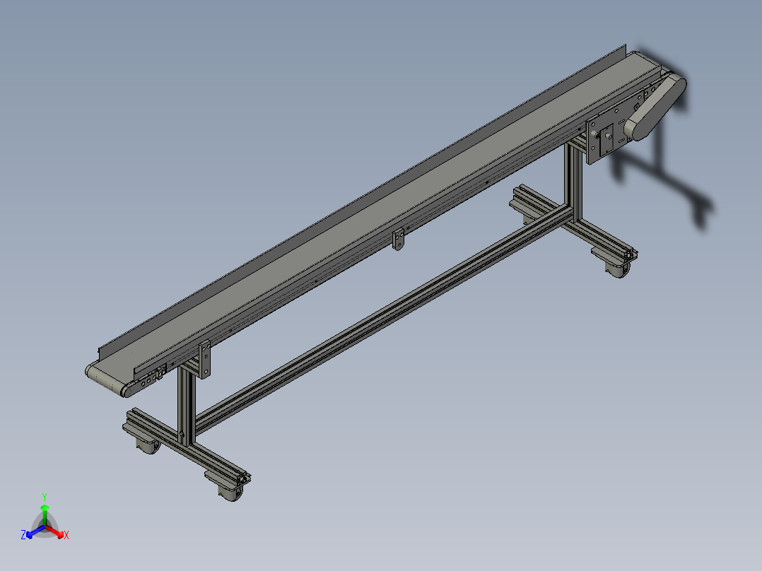 2.5米小皮带流水线（带工程图）<span style='color: red'>3D</span>图纸