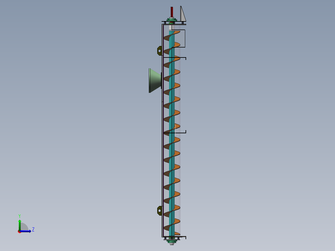 solidworks2012螺旋输送机左视图