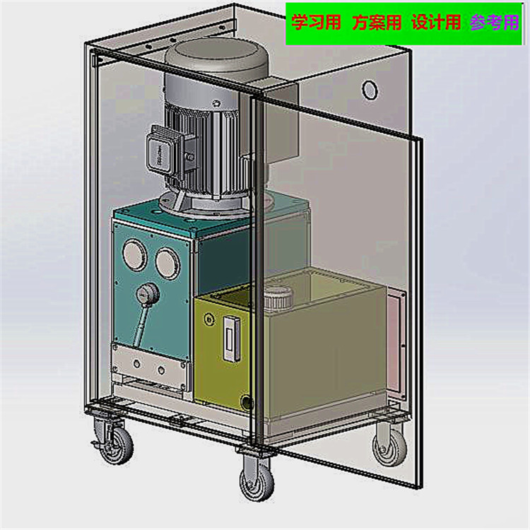 闭式液压站 驱动液压马达 非标自动化设备3D图纸3D模型