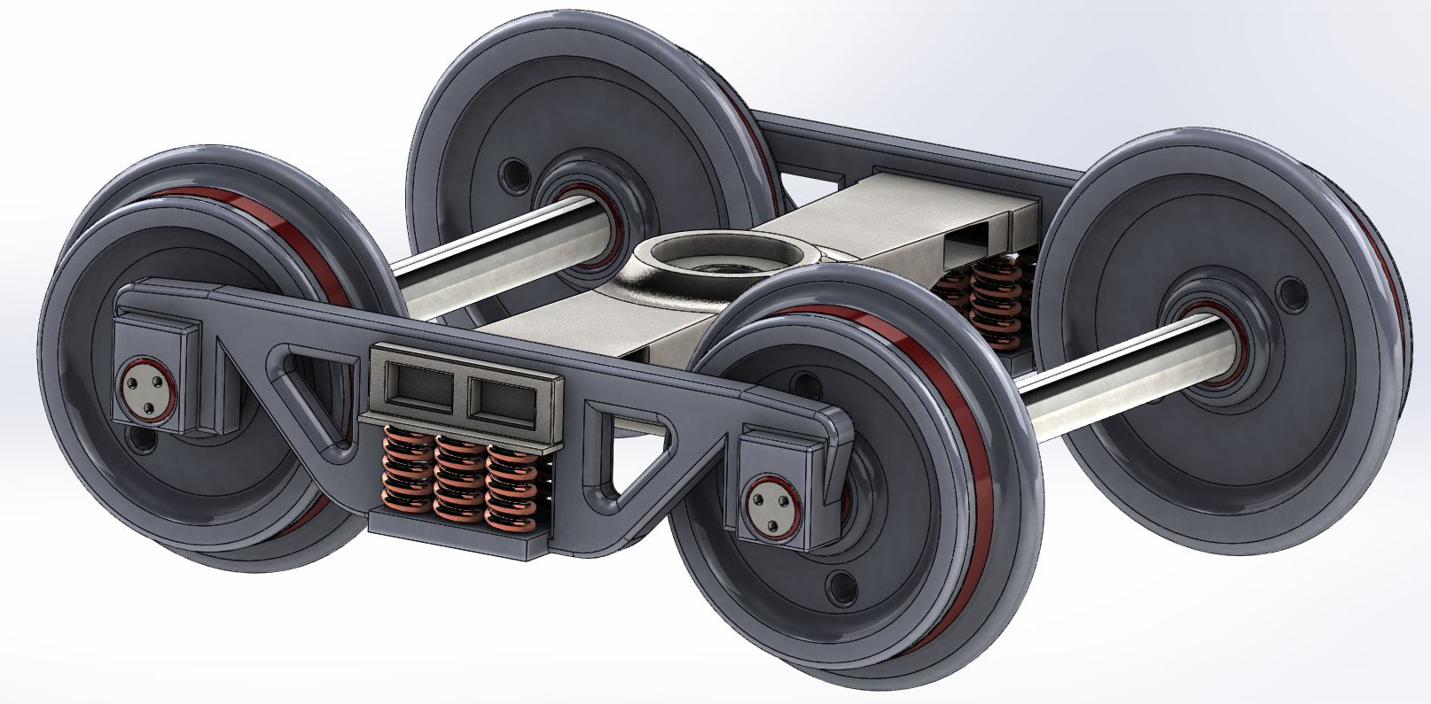 铁路转向架3D数模图纸 solidworks设计 附IGS格式