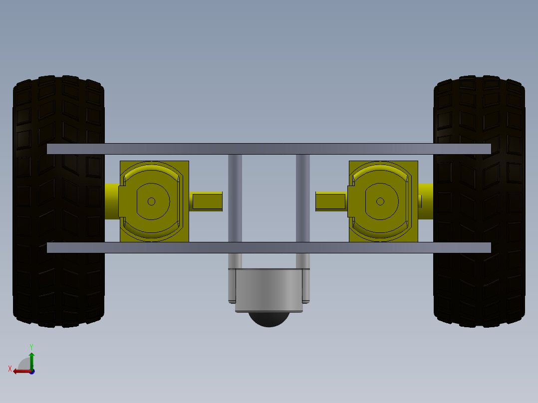 差速轮机器人后视图