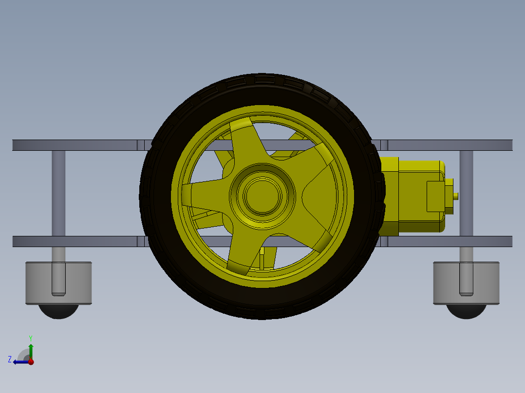 差速轮机器人右视图
