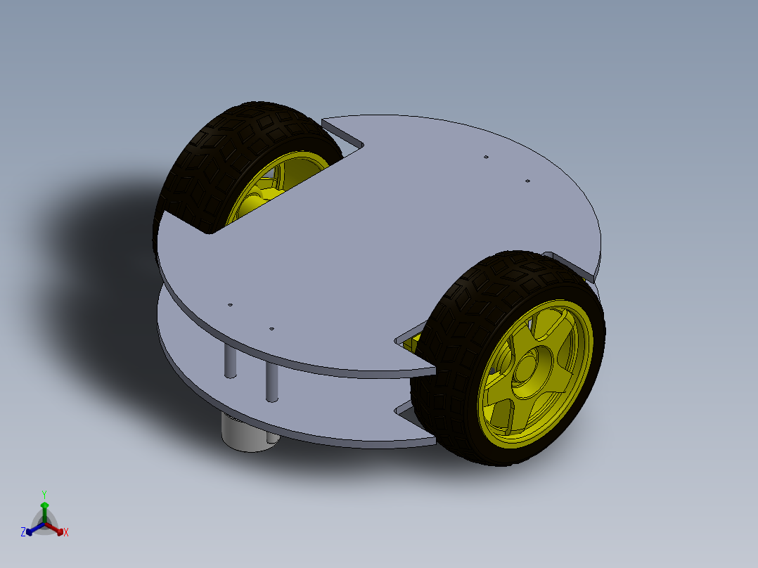 差速轮机器人正等轴测图