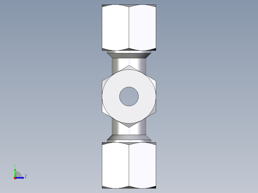 卡套式工业通用硬管接头EO_Union_cross_K08ZL71左视图