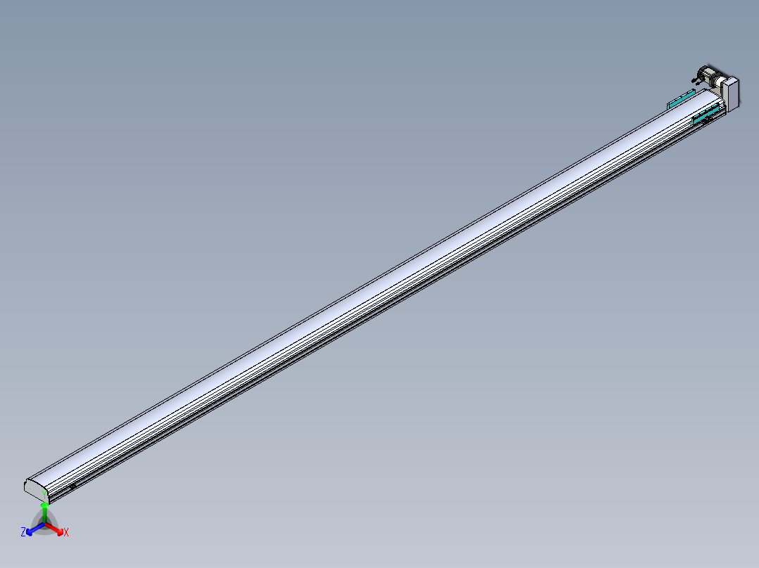 同步带滑台-半封闭B22H-L100-C-S1000-RU-P75-D3-N5正等轴测图