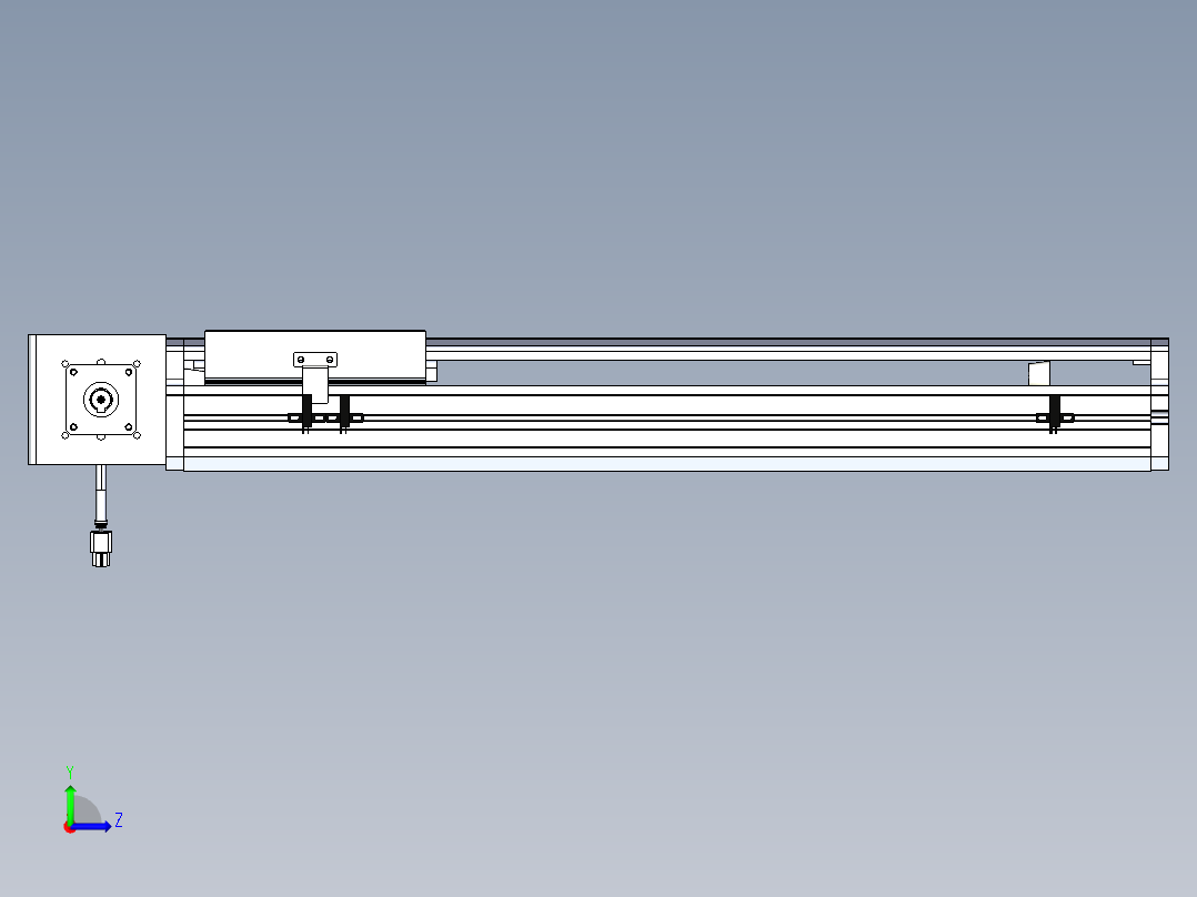 东锦同步带传动-直线滑台模组DH170B-L150-S400-BL-P400W-C3左视图