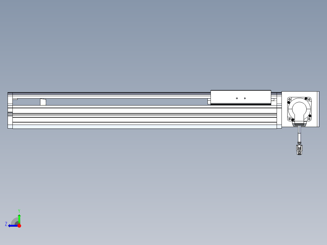 东锦同步带传动-直线滑台模组DH170B-L150-S400-BL-P400W-C3右视图