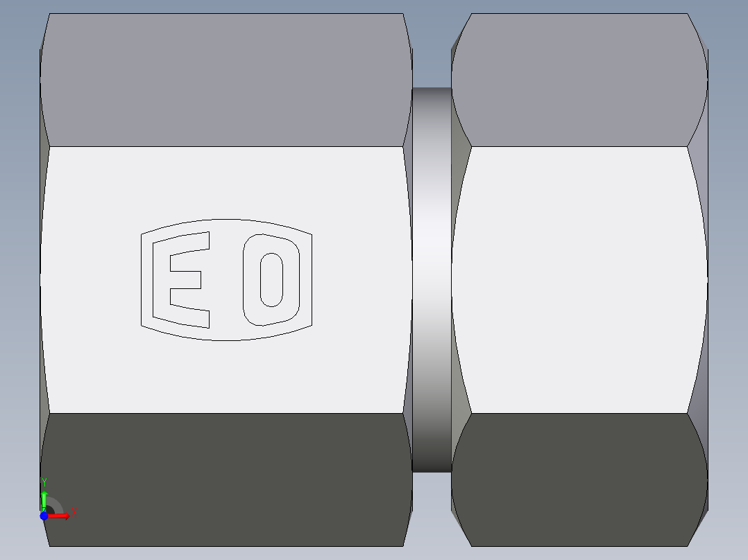 卡套式工业通用硬管接头EO_Swivel_connector_GAI22ZLR71前视图