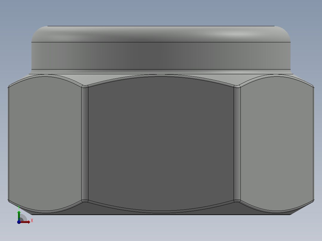 紧固件-0.3125 Lock Nut前视图
