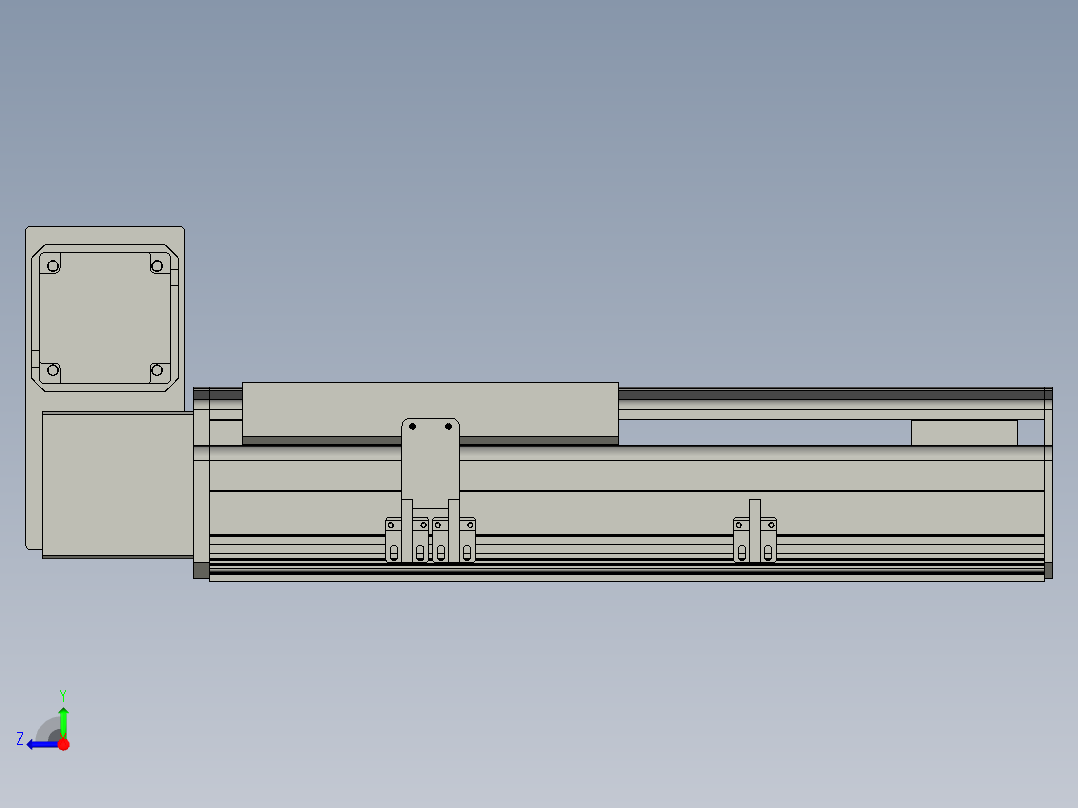 直线模组LHB21-L40-S150-LU设计图纸右视图