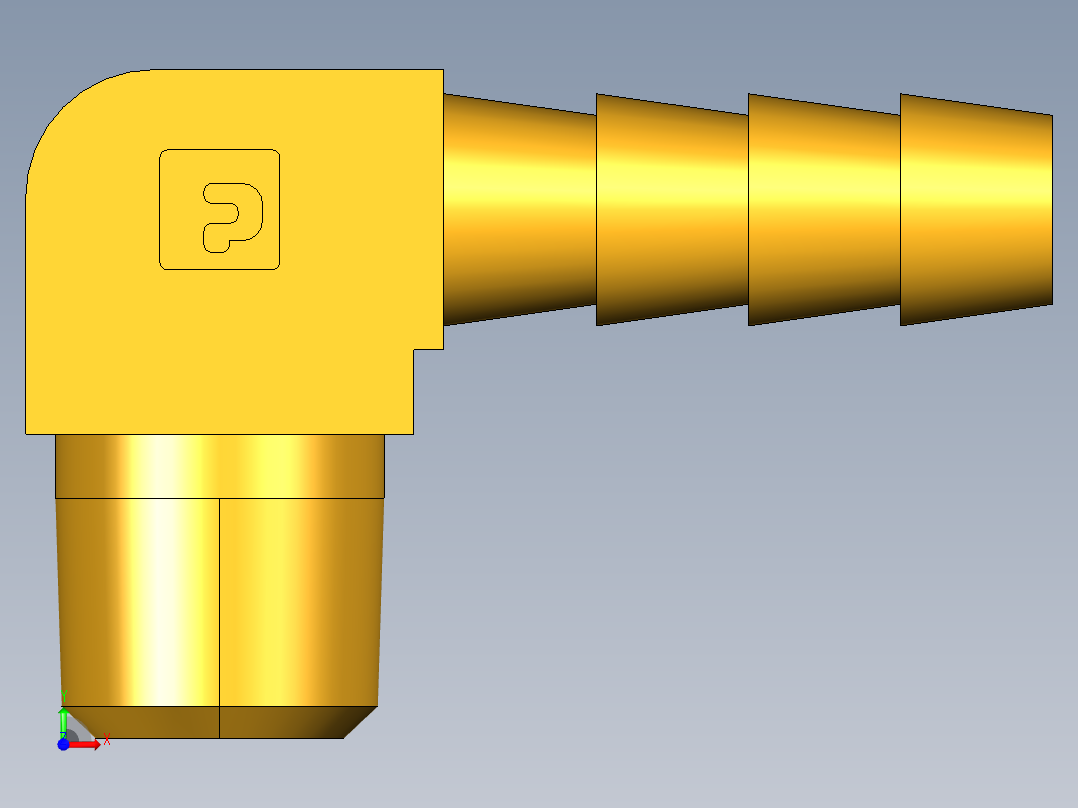 倒齿式工业管接头Hose Barb 90Deg Elbow to Male Pipe 129HB-4-2前视图