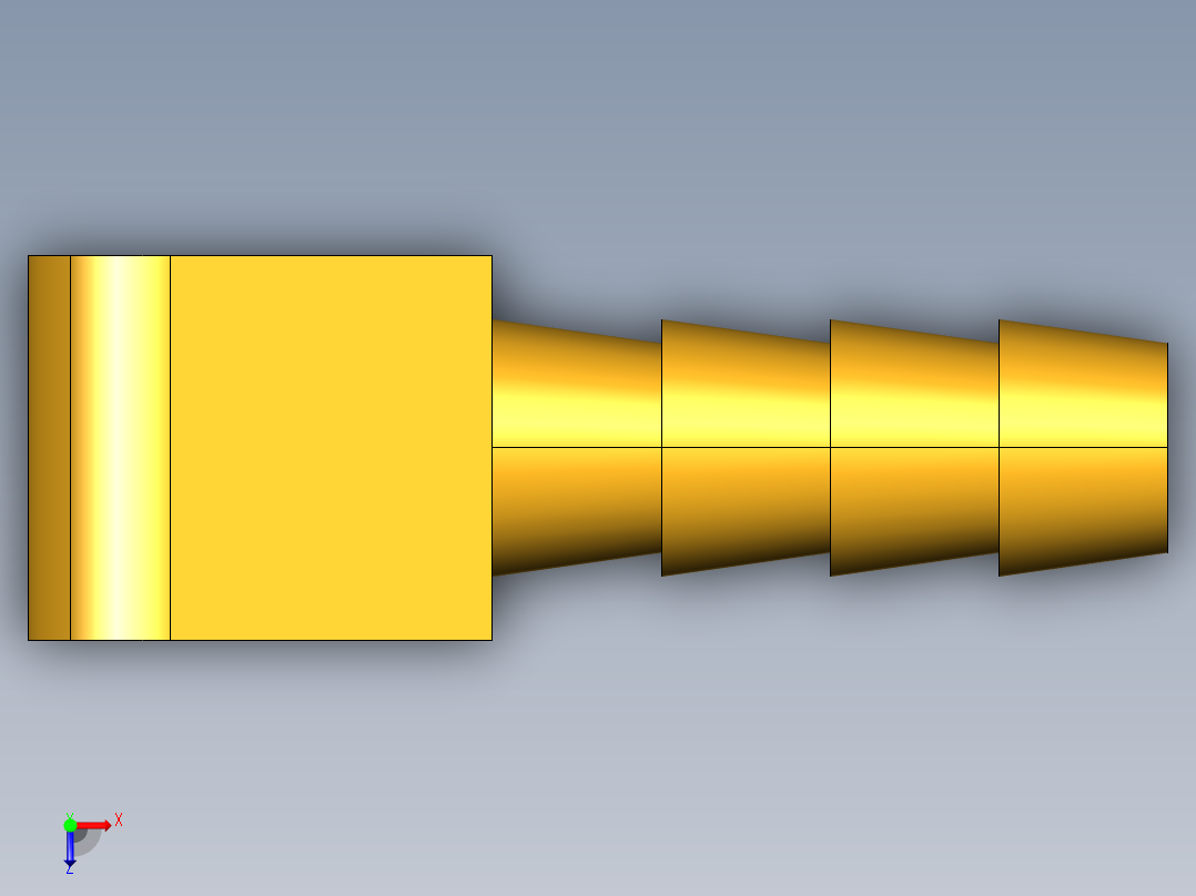 倒齿式工业管接头Hose Barb 90Deg Elbow to Male Pipe 129HB-4-2俯视图