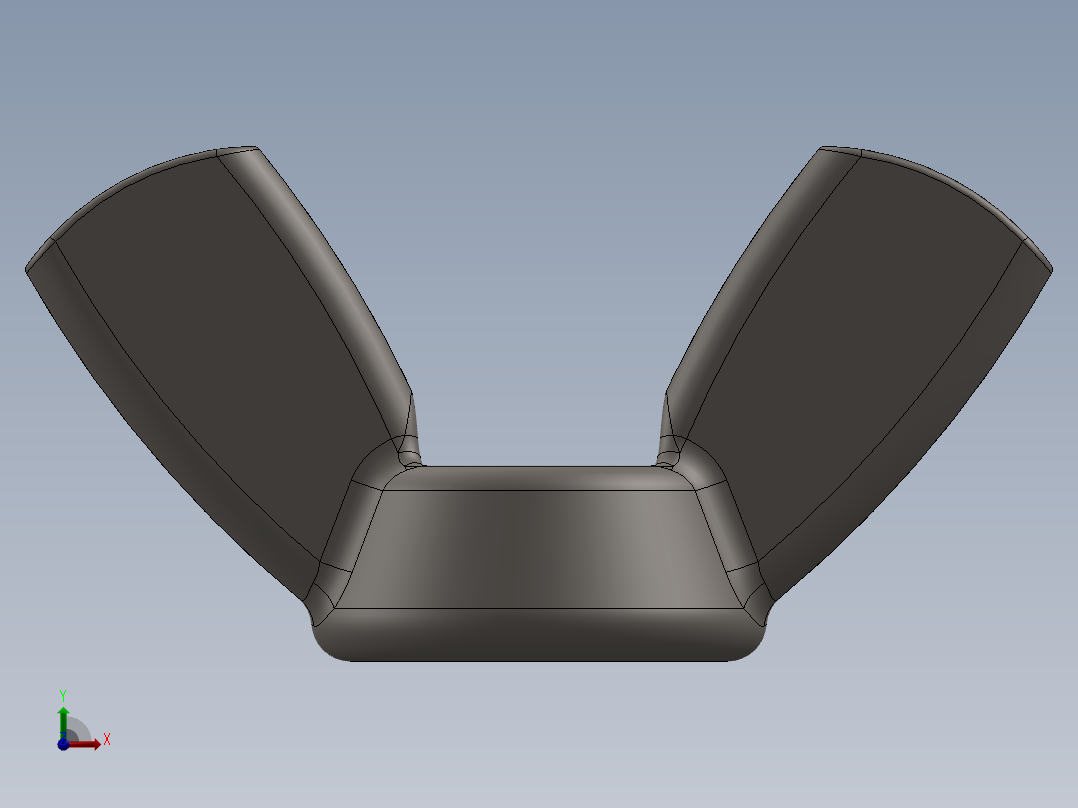 紧固件-0.7500 Wingnut前视图