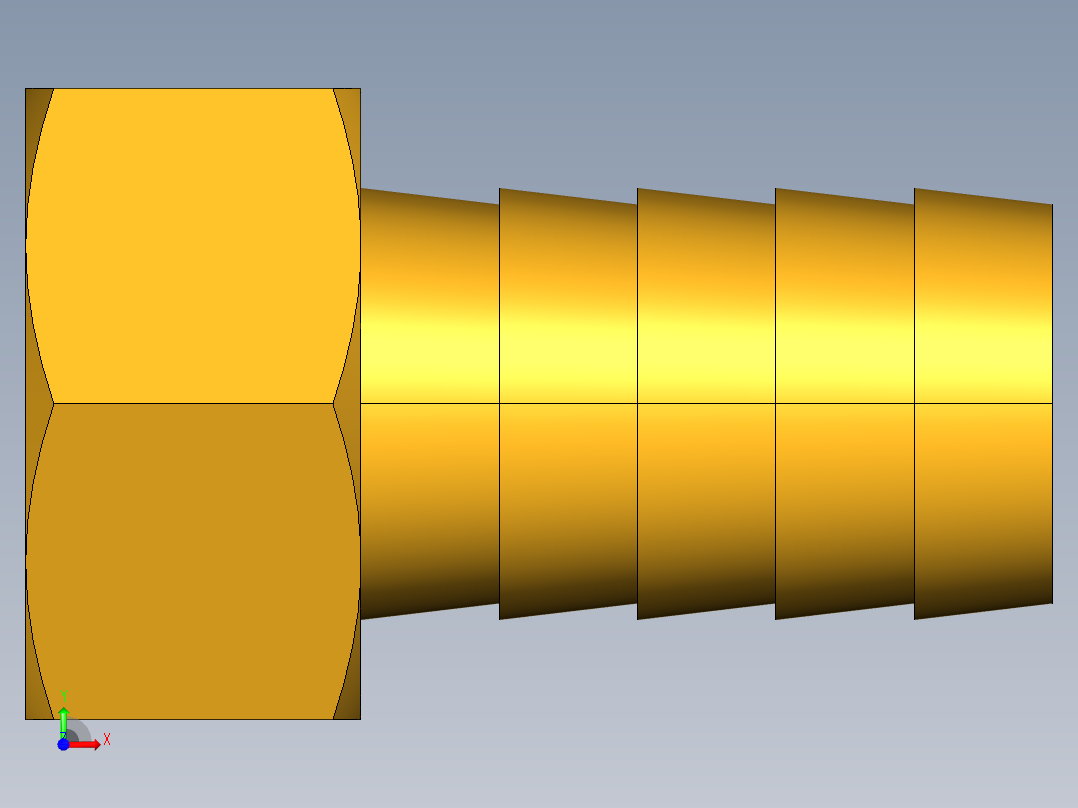 水管接头Swivel Connector Female Garden Hose to Hose Barb 90GH-12-12前视图