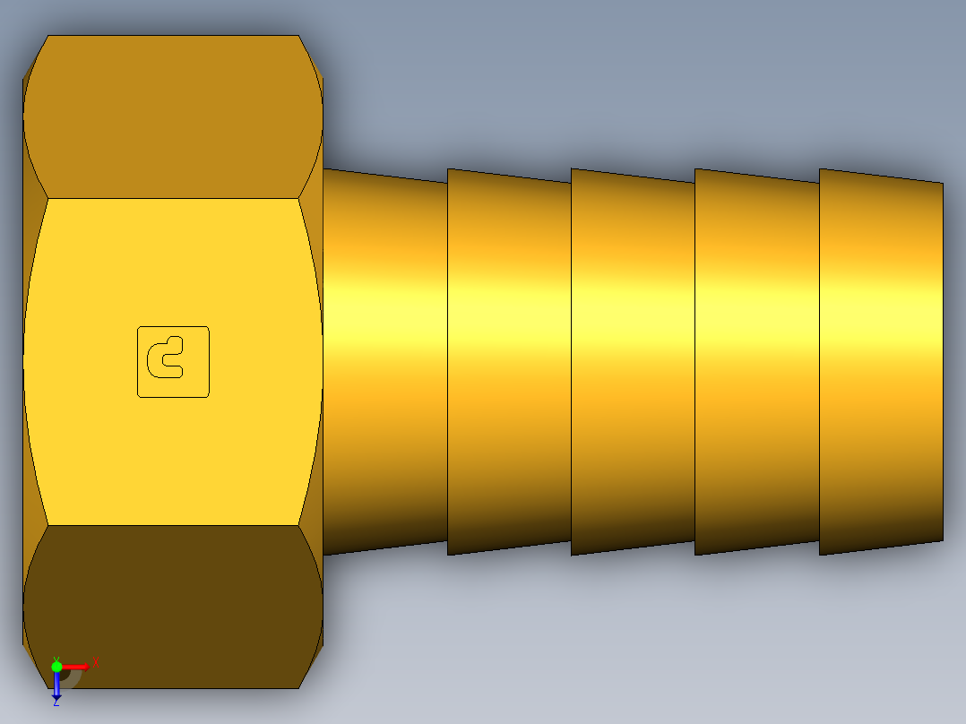 水管接头Swivel Connector Female Garden Hose to Hose Barb 90GH-12-12俯视图