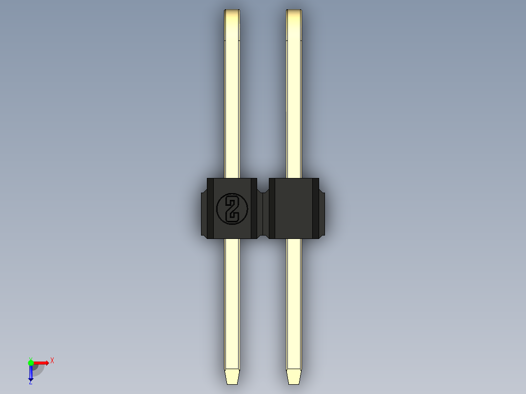 彩色公排针 100mil 2.54mm 系列-DS1022_black_3x02p_100mil_TypeD_rev1.0俯视图