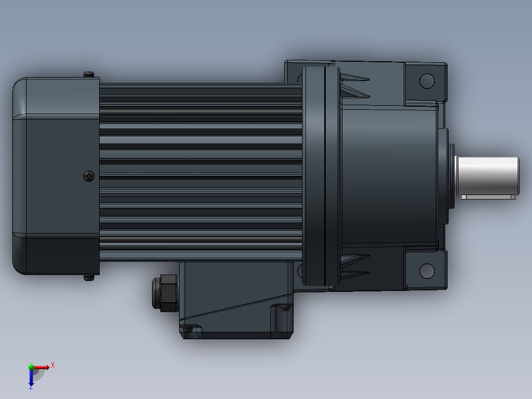精研电机卧式 s750h01-L俯视图
