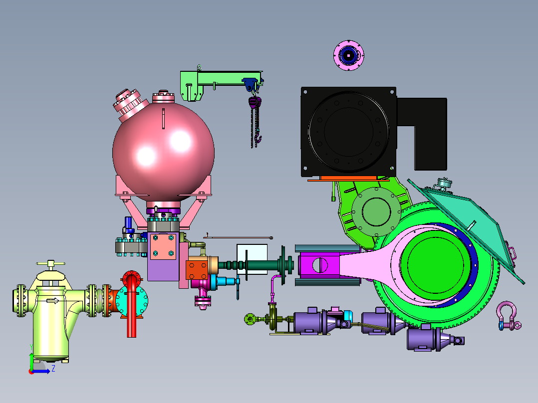 卧式三缸往复活塞式泥浆泵左视图