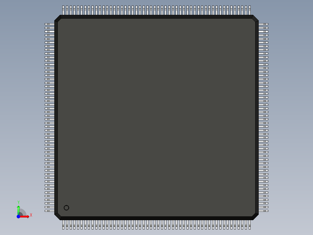 元器件3D封装QFP208_FPT-208P-M04173前视图