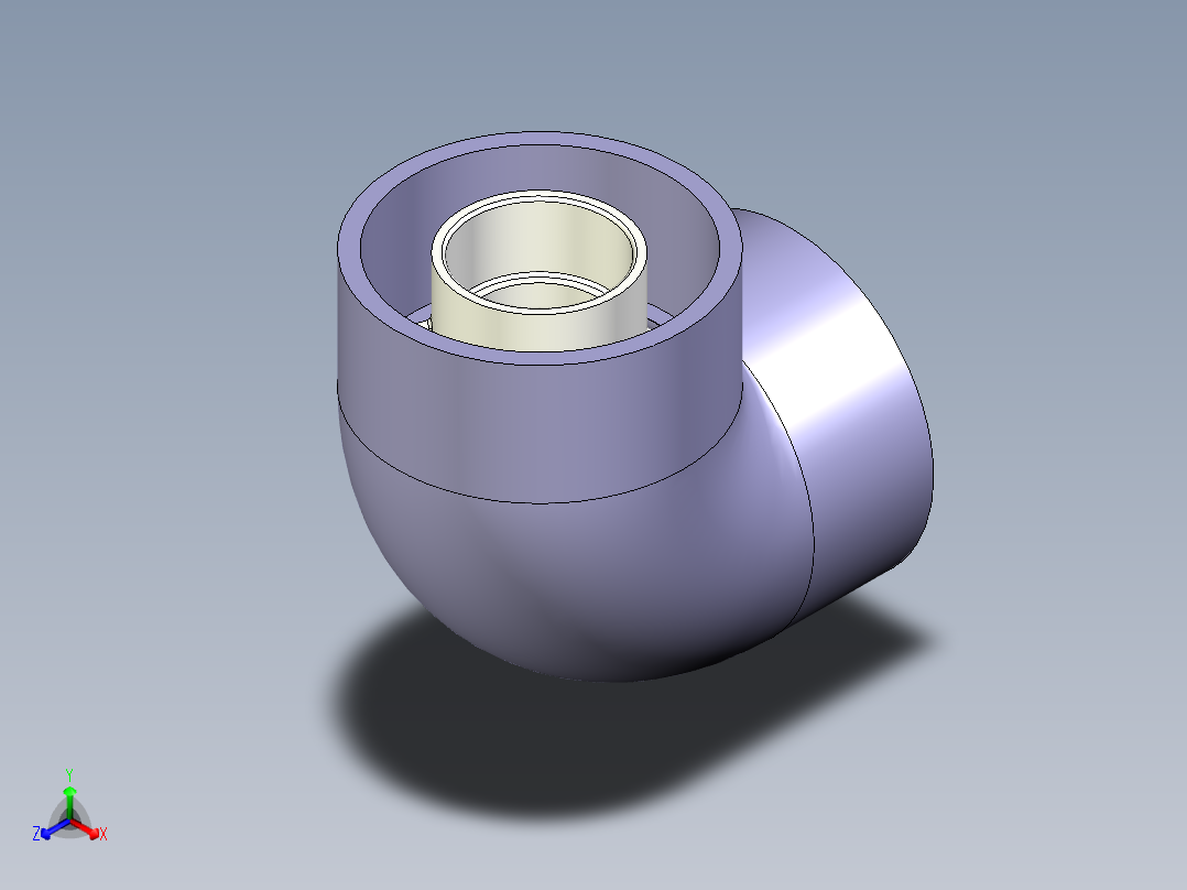 [PVCxPVC] 90 肘Elbow正等轴测图