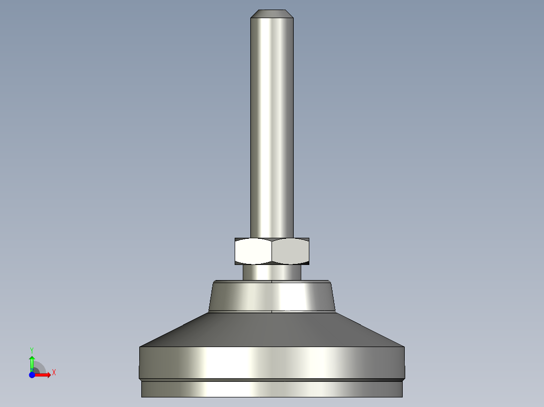 水平調整腳座LSA50-3D多系列多零件图纸模型前视图