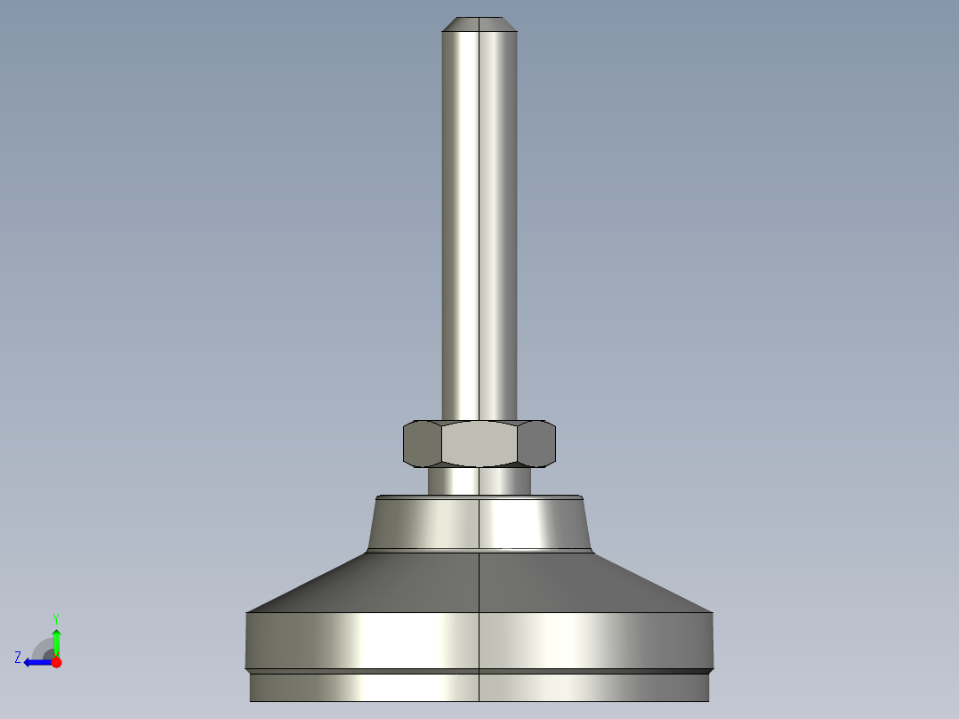水平調整腳座LSA50-3D多系列多零件图纸模型右视图