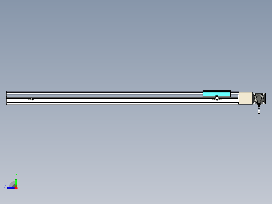 同步带滑台-半封闭B22H-L100-C-S1500-L-P75-D3-N5右视图