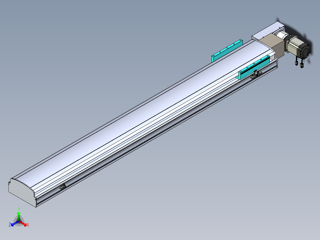 同步带滑台-半封闭B22H-L100-C-S1500-L-P75-D3-N5正等轴测图