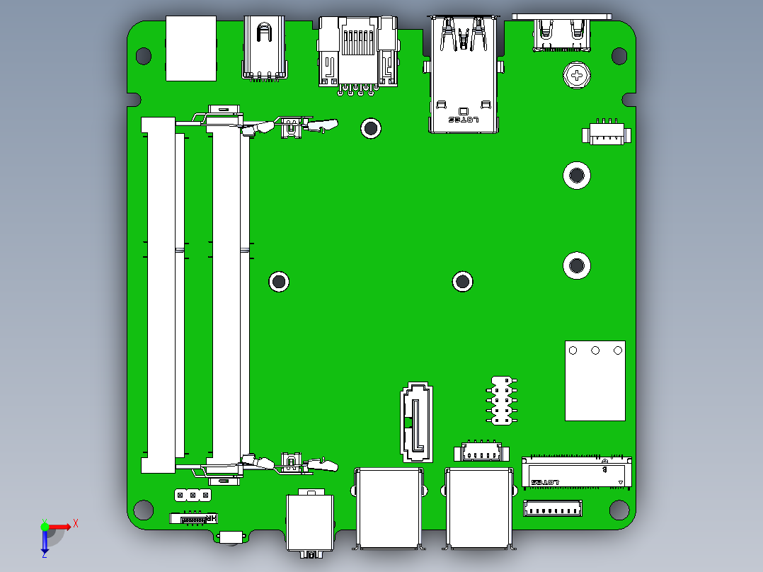 英特尔NUC D34010WYB-D54250WYB主板俯视图
