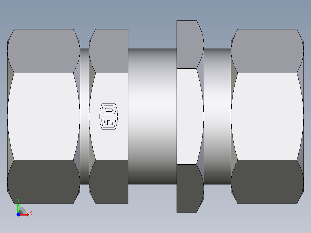 卡套式工业通用硬管接头EO_Bulkhead_union_SV35ZL71前视图