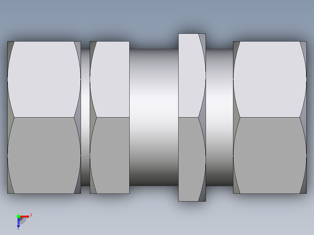 卡套式工业通用硬管接头EO_Bulkhead_union_SV35ZL71俯视图