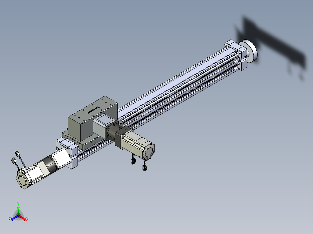 威洛博直线电机模组EB8ZR-L200-S780-LZP75B5K-ZP755K-MS3正等轴测图