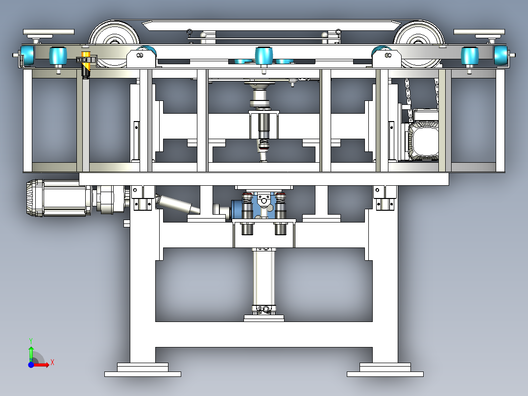 顶升旋转输送机step前视图