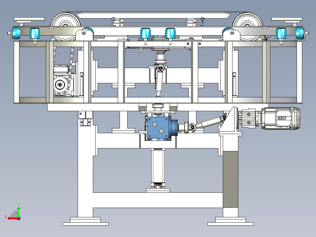 顶升旋转输送机step后视图