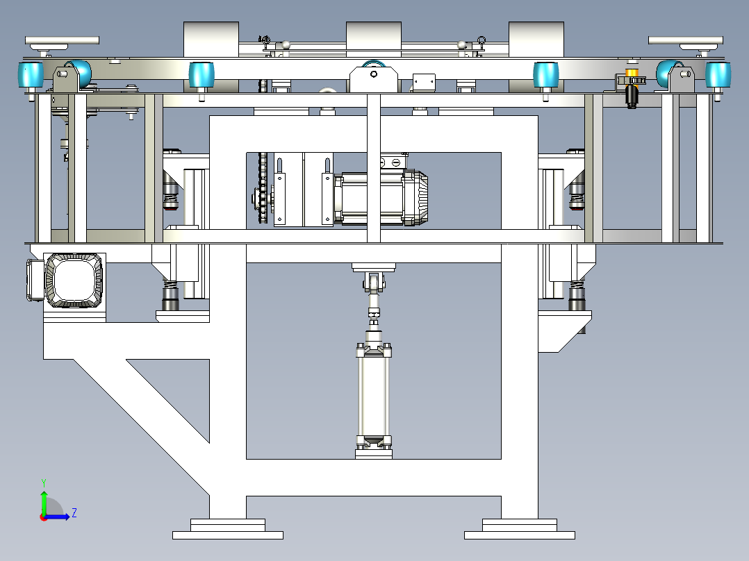 顶升旋转输送机step左视图