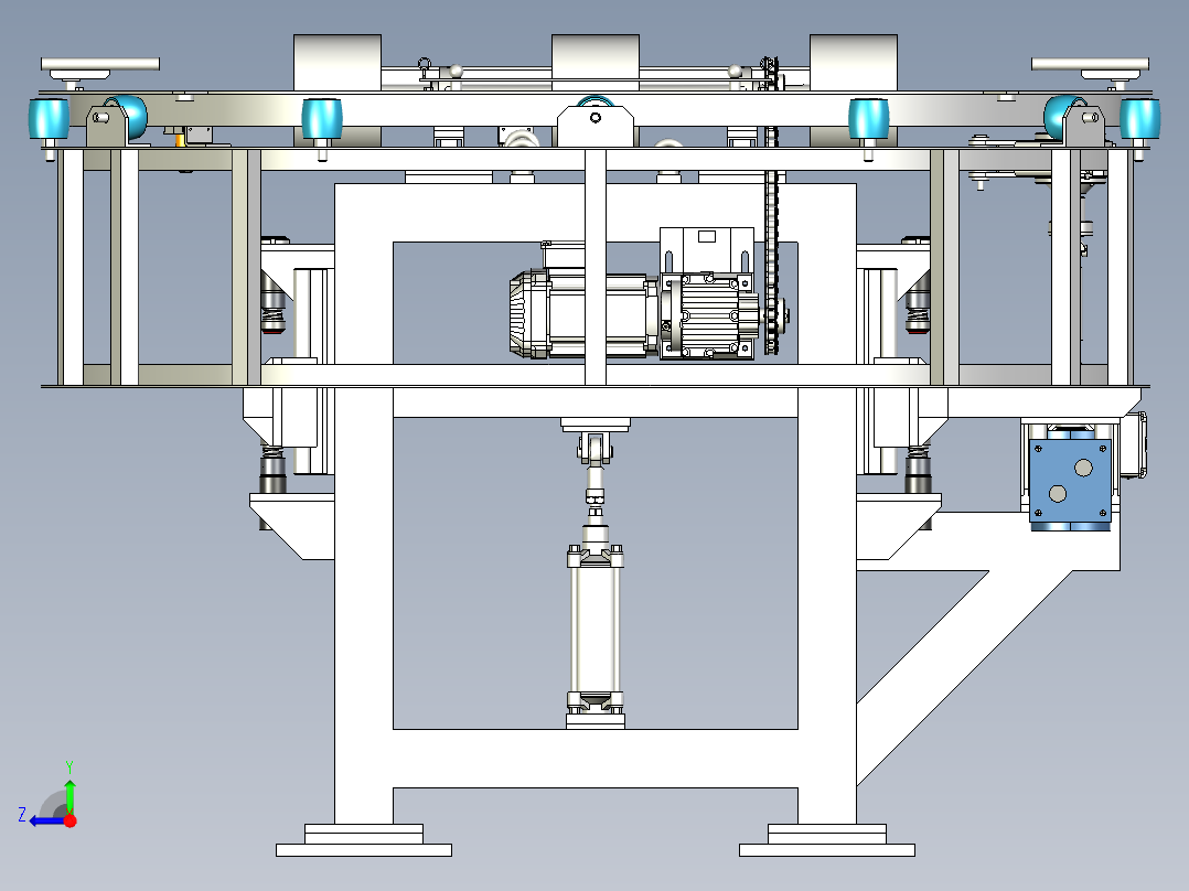顶升旋转输送机step右视图