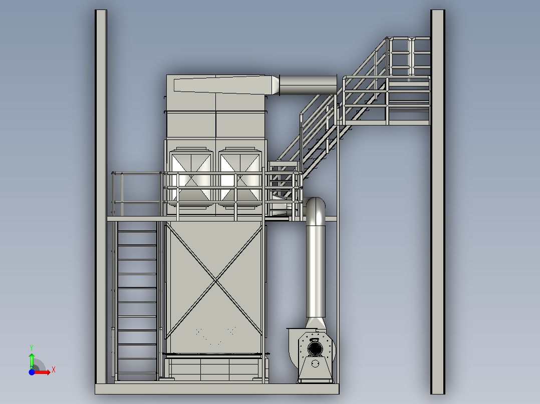 钢结构平台step前视图