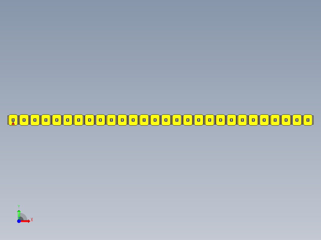 彩色公头100mil（2.54mm）系列-DS1021_yellow_1x28p_100mil_Type5_rev1.0前视图