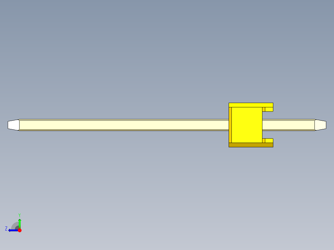 彩色公头100mil（2.54mm）系列-DS1021_yellow_1x28p_100mil_Type5_rev1.0右视图