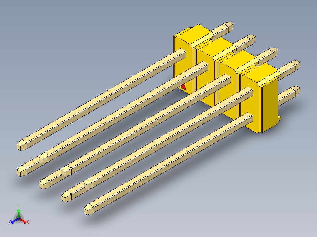 彩色公头100mil（2.54mm）系列-DS1021_yellow_2x04p_100mil_Type19_rev1.0